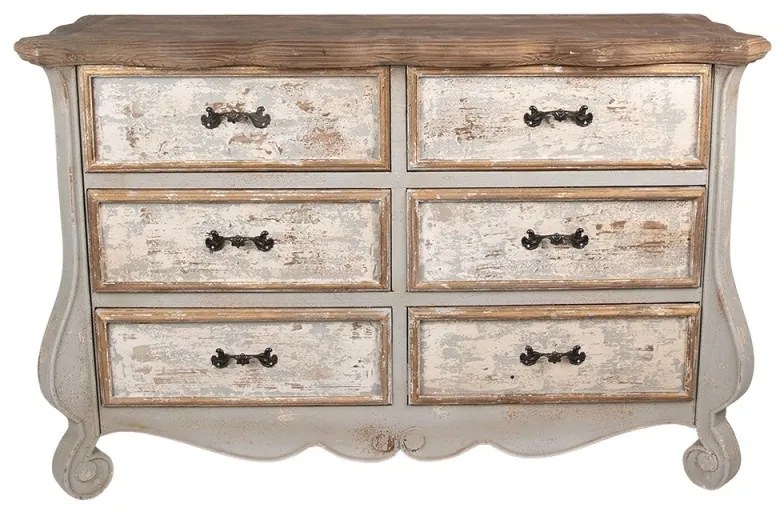 Comoda bej, din lemn masiv, aspect vintage, Eloise