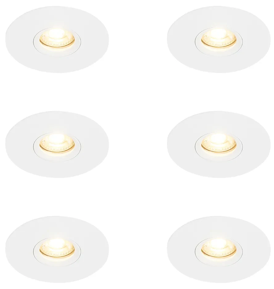 Set 6 becuri Spot modern încastrat alb 12 cm - Buco