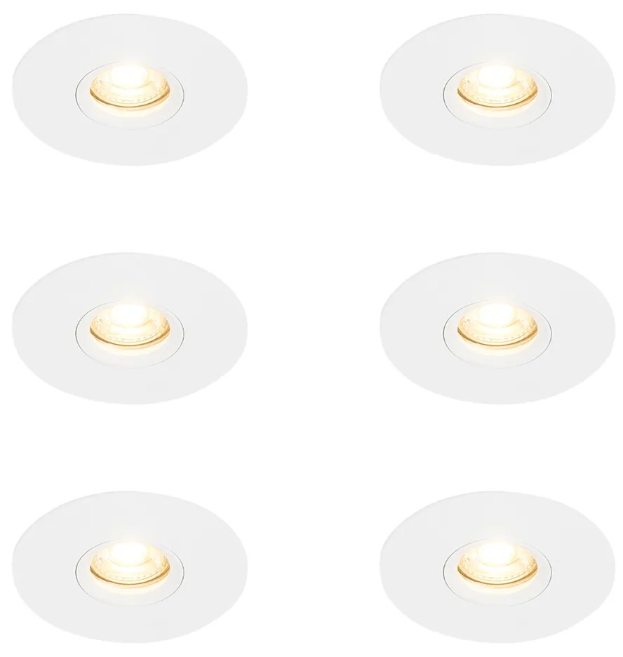 Set de 6 Spoturi încastrate Moderne Albe 12 cm - Buco
