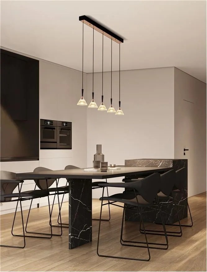 Lustra cu 5 pendule LED design modern PALUZ