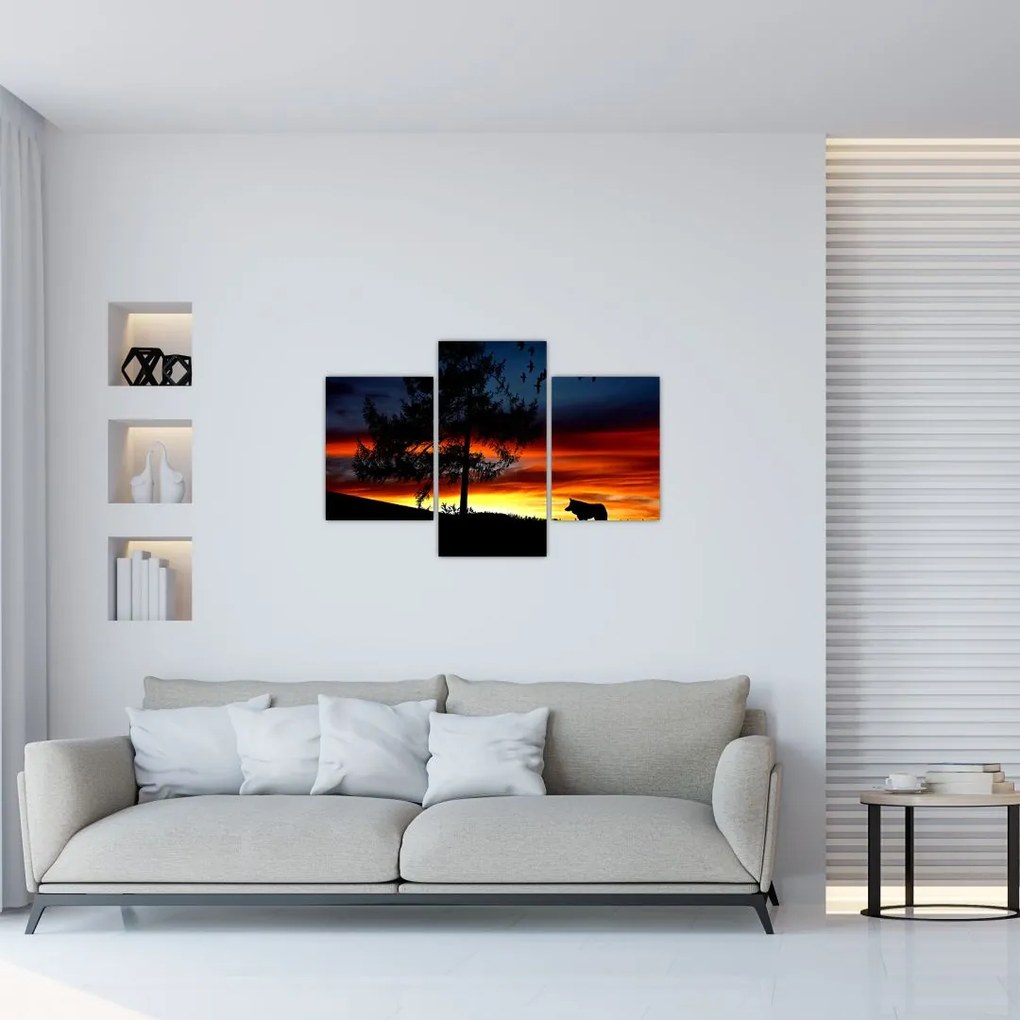 Tablou - Silueta unui lup (90x60 cm)