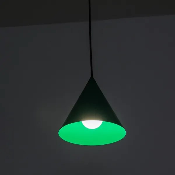 Lampă suspendată pe cablu ETNA II, 1x E27 / 15W / 230V, Ø 18,5 cm, verde