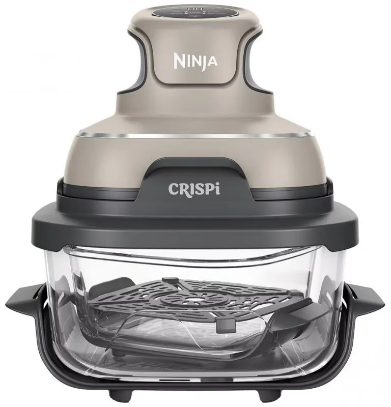 Friteuza cu aer cald portabila 4in1 Ninja CRISPi FN101EUST, 1700W, 3.8l, 6 portii, 2 recipiente din sticla, 4 programe, Fara PFAS si BPA, Bej