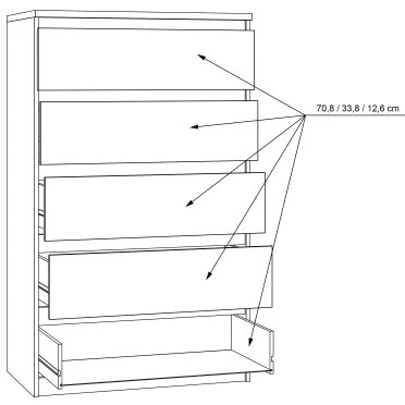 Comodă MAO cu sertare, stejar artisan
