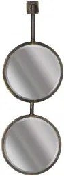 Oglinda rotunda cu rama din metal negru antic Chain, 58x20x6 cm