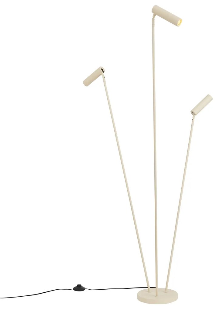 Lampă de podea modernă bej cu 3 lumini GU10 35mm - Thomas
