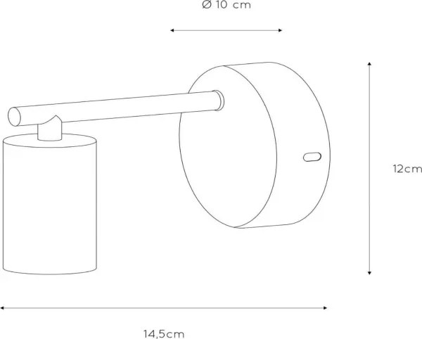 Lampă de perete Lucide 21221/01/30 LEANNE 1xE27/40W/230V negru