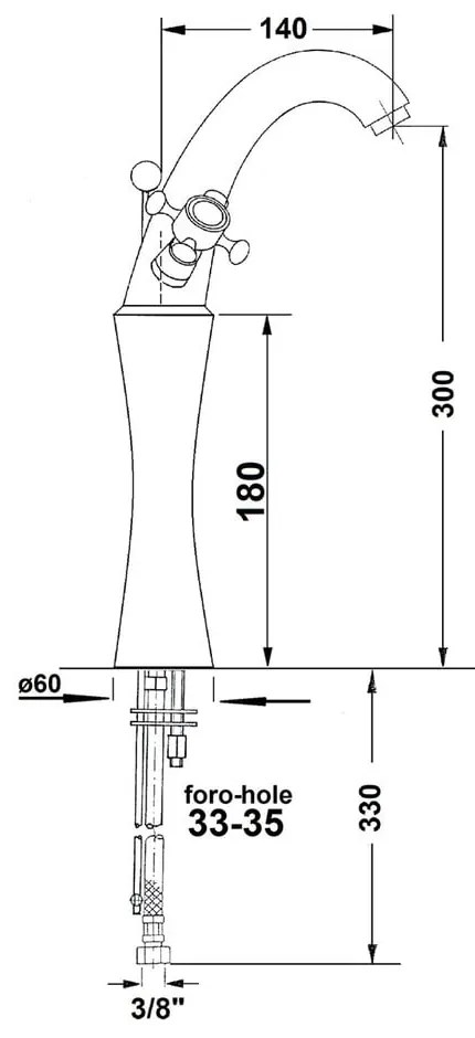 Baterie argintiu-lucioasă/aurie pentru chiuvetă înaltă Antea – Sapho