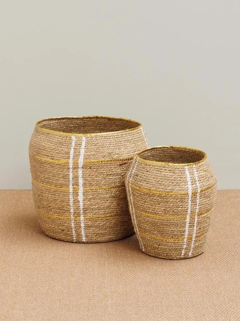 Set 2 cosuri de depozitare, din zambila de apa, Ghana