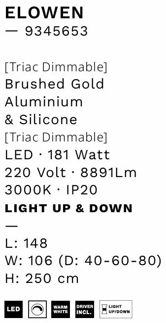 Lustra LED circulara cu 3 inele 80/60/40cm ELOWEN