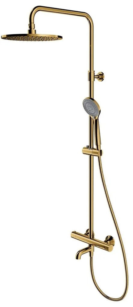 Omnires Y set cada si dus perete cu termostat da auriu Y1234CP
