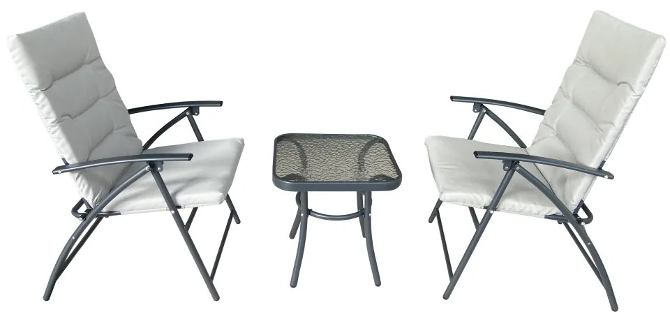 Set de grădină 1+2, gri/gri închis, MUSON
