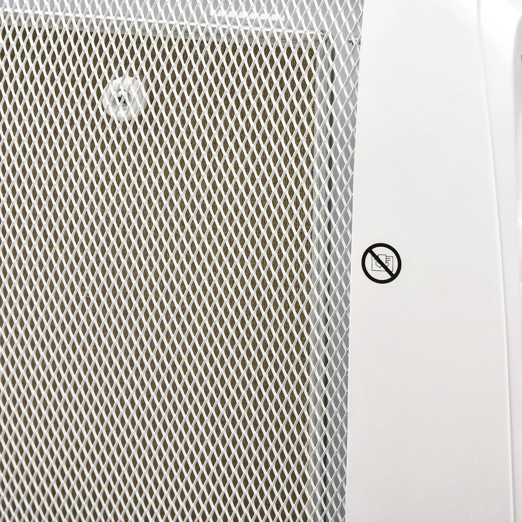 HOMCOM Încălzitor Electric 1000W/2000W Radiator din Mica cu 2 Niveluri de Putere pentru 15-20m² 79x27x54 cm Alb | Aosom Romania
