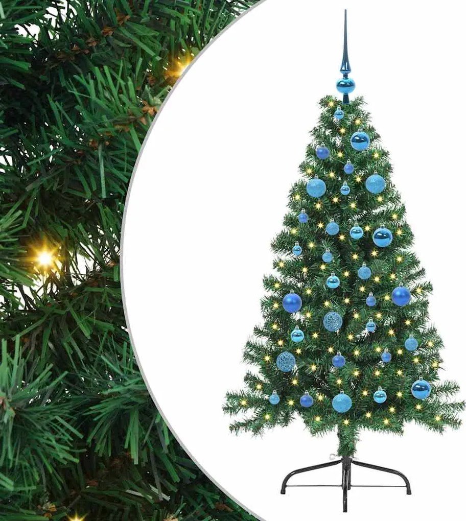 vidaXL Pom de Crăciun artificial pre-iluminat Verde 150 cm PVC