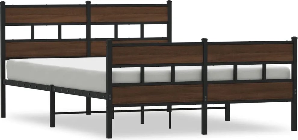 vidaXL Cadru de pat fără saltea, cu tăblie de cap/picioare, 137x190 cm