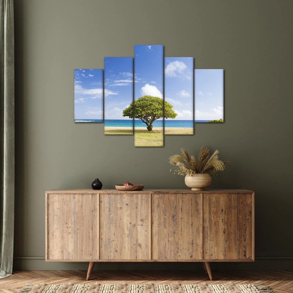 Tablou plaja cu copac (150x105 cm)