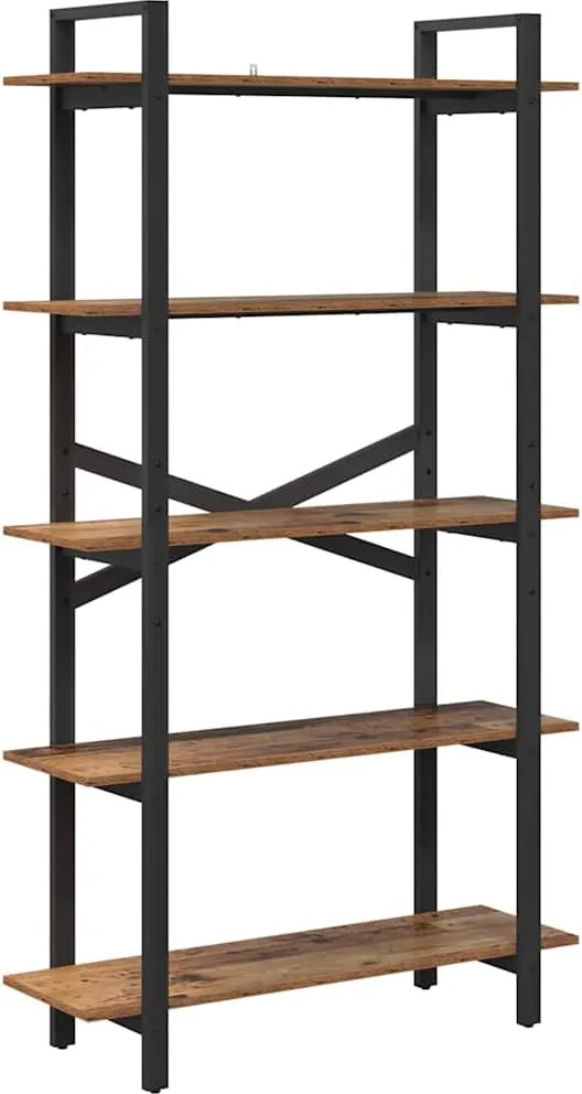 vidaXL Raft pentru cărți Lemn Vechi 100 x 33,5 x 178 cm Lemn compozit