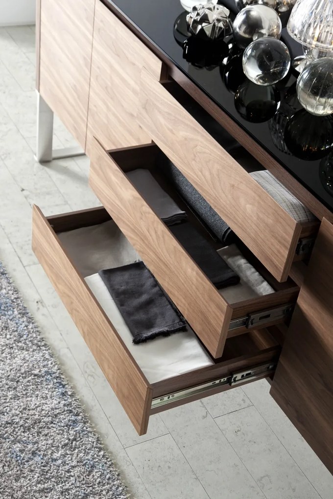 Comoda eleganta design LUX Walnut/Black AC-191-M