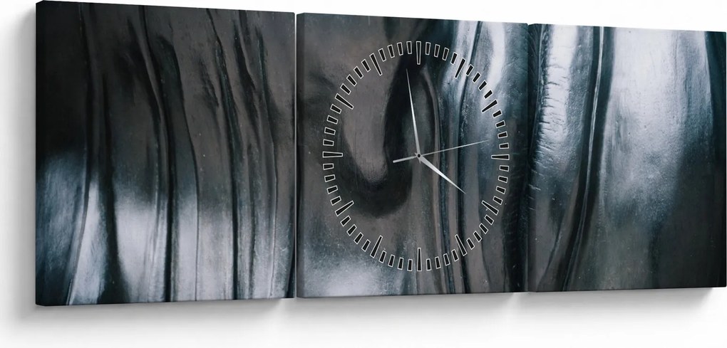Tablou - Fața din oțel (cu ceas) (90x30 cm)