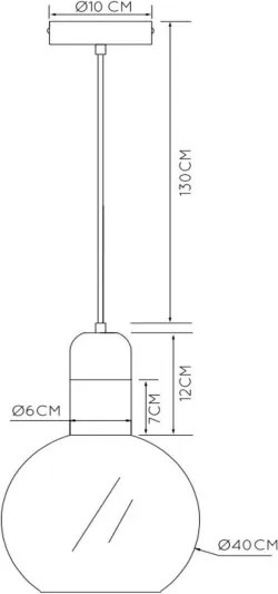 Lucide 34438/40/65 - Lustră pe cablu JULIUS 1xE27/40W/230V
