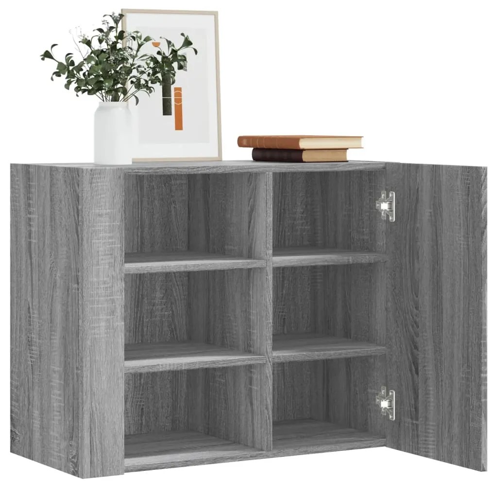 vidaXL Dulap de perete, gri sonoma, 75x35x60 cm, lemn compozit