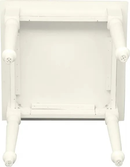 Masa fixa, L80 80 H78 cm, culoare alb antic, Lemn Masiv