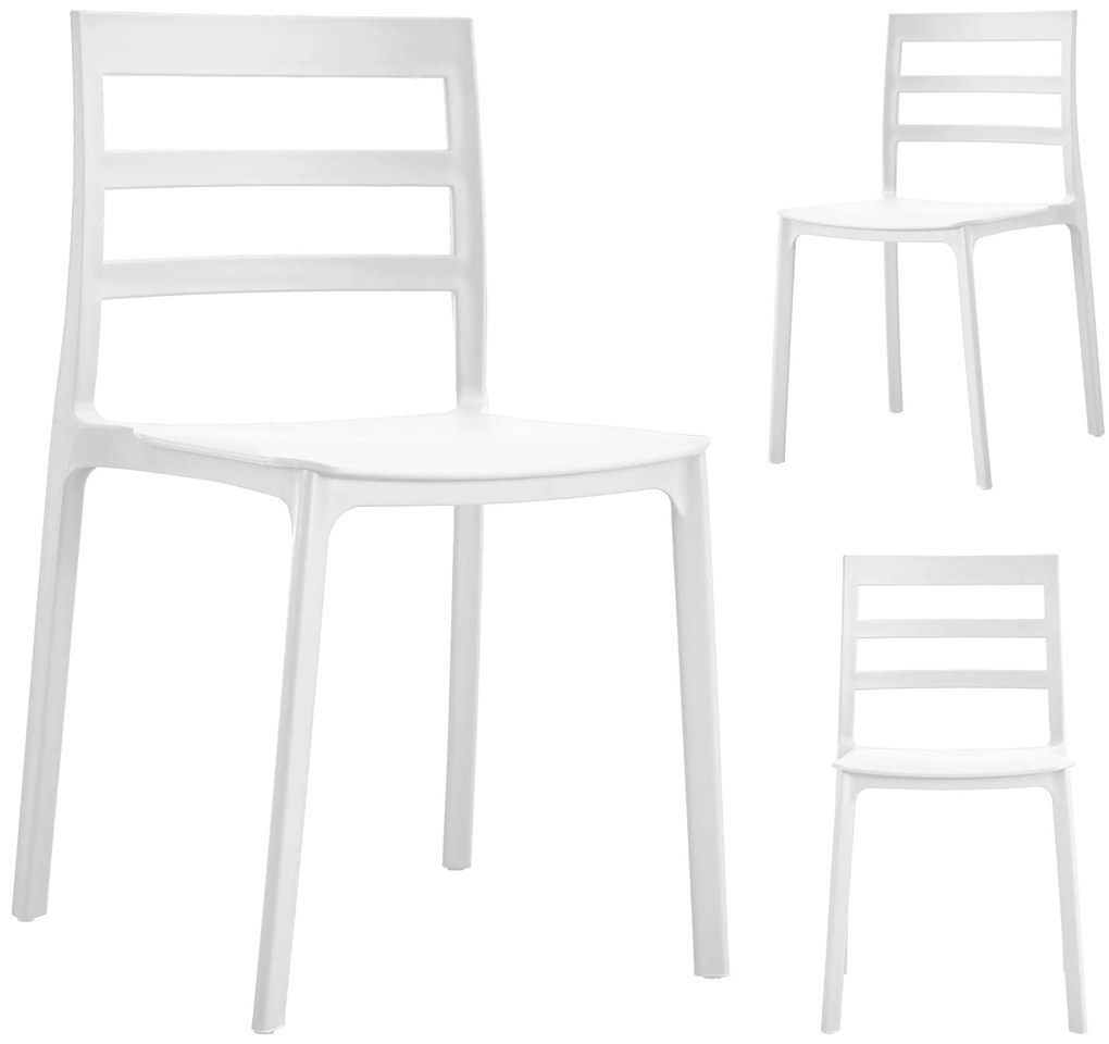 Scaun din plastic alb ELBA