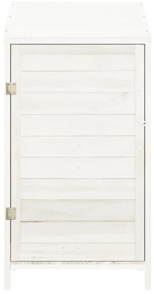 Sopron de gradina, alb, 55x52x112 cm, lemn masiv de brad Alb, 55 x 52 x 112 cm
