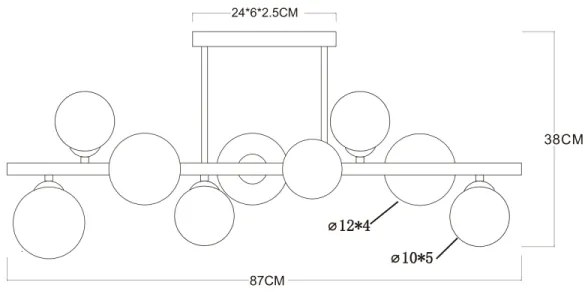 Lustră LED pe tijă RIHA 9xG9/3W/230V alamă Globo 56135-9D