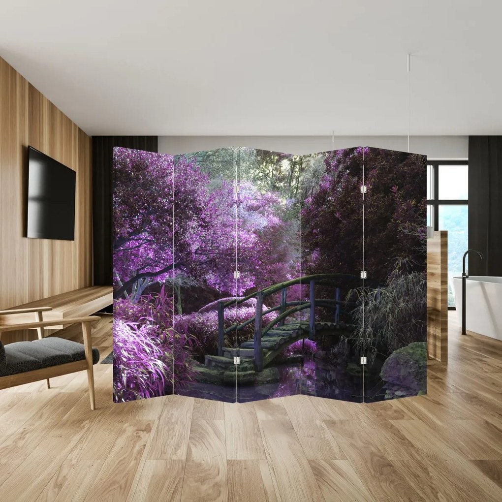 Paravan - Copaci violeți (210x170 cm)