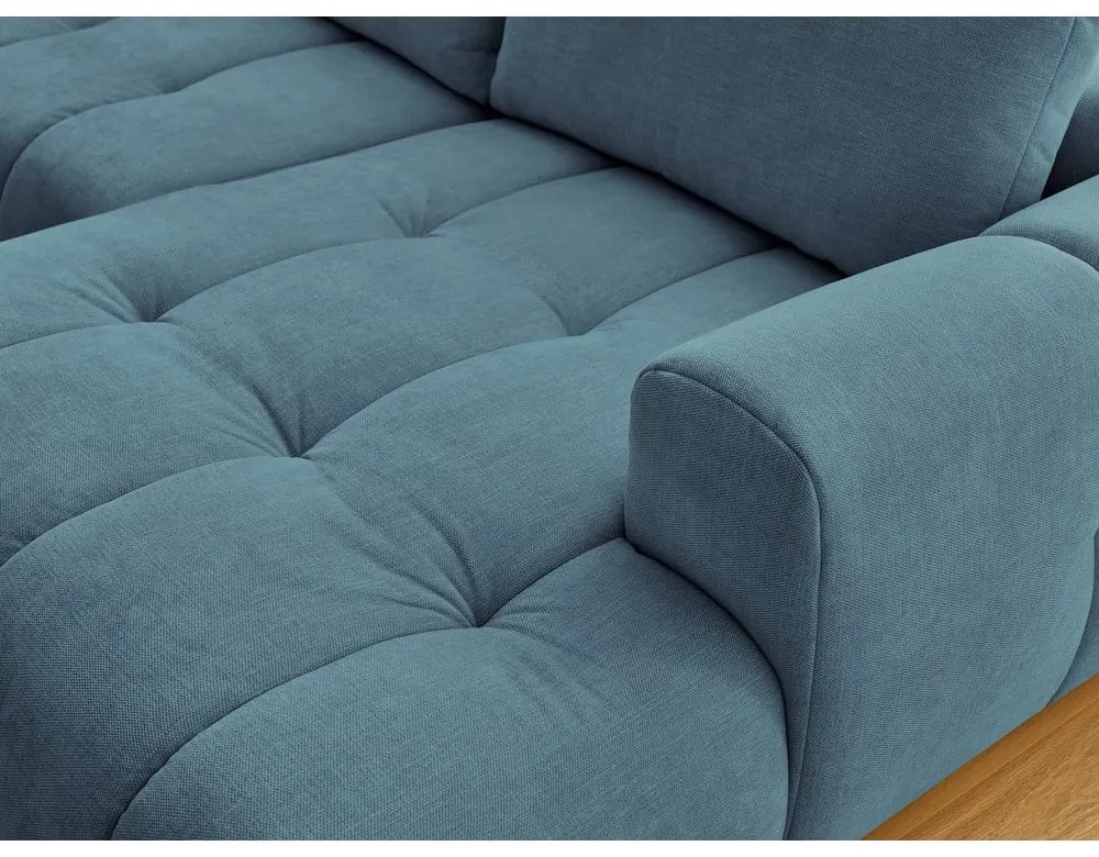 Colțar albastru extensibil/cu spațiu de depozitare (cu colț pe partea stângă/în formă de "U") Fuji – Bobochic Paris