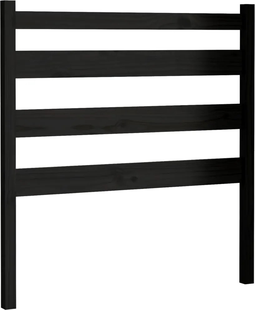 vidaXL Tăblie de pat, negru, 106x4x100 cm, lemn masiv de pin