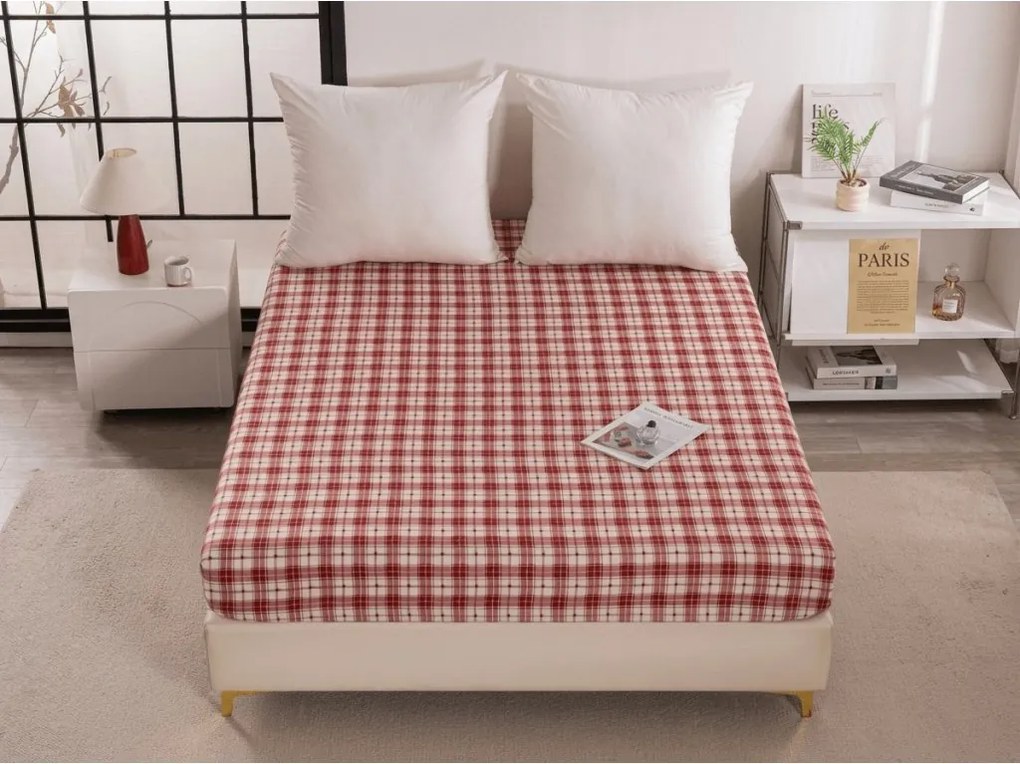 Cearsaf din microfibra TARTAN HEART colorat 90x200 cm