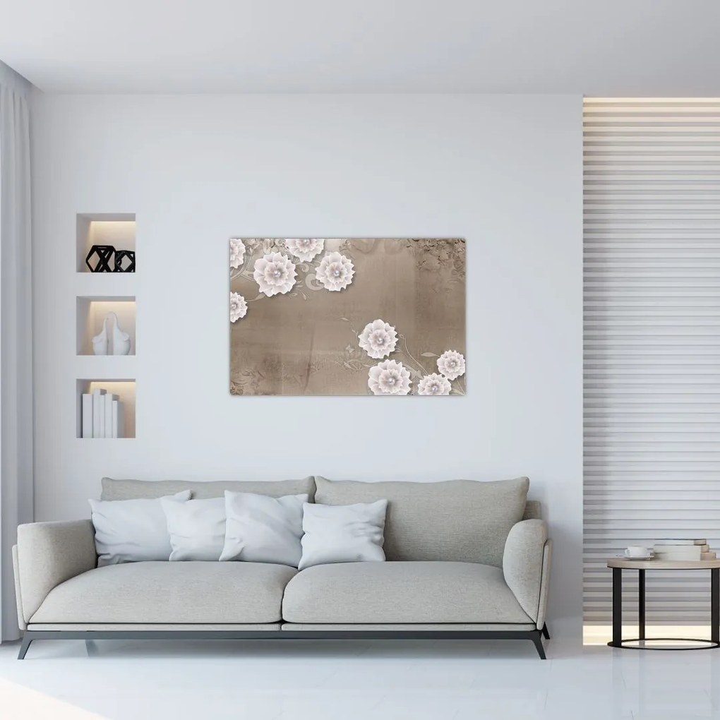 Tablou - Draperie cu flori (90x60 cm)