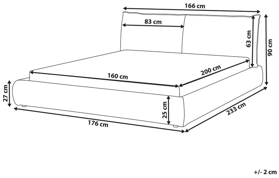 Pat matrimonial 160 cm Vetiver (maro deschis) (cu somieră). 1076465