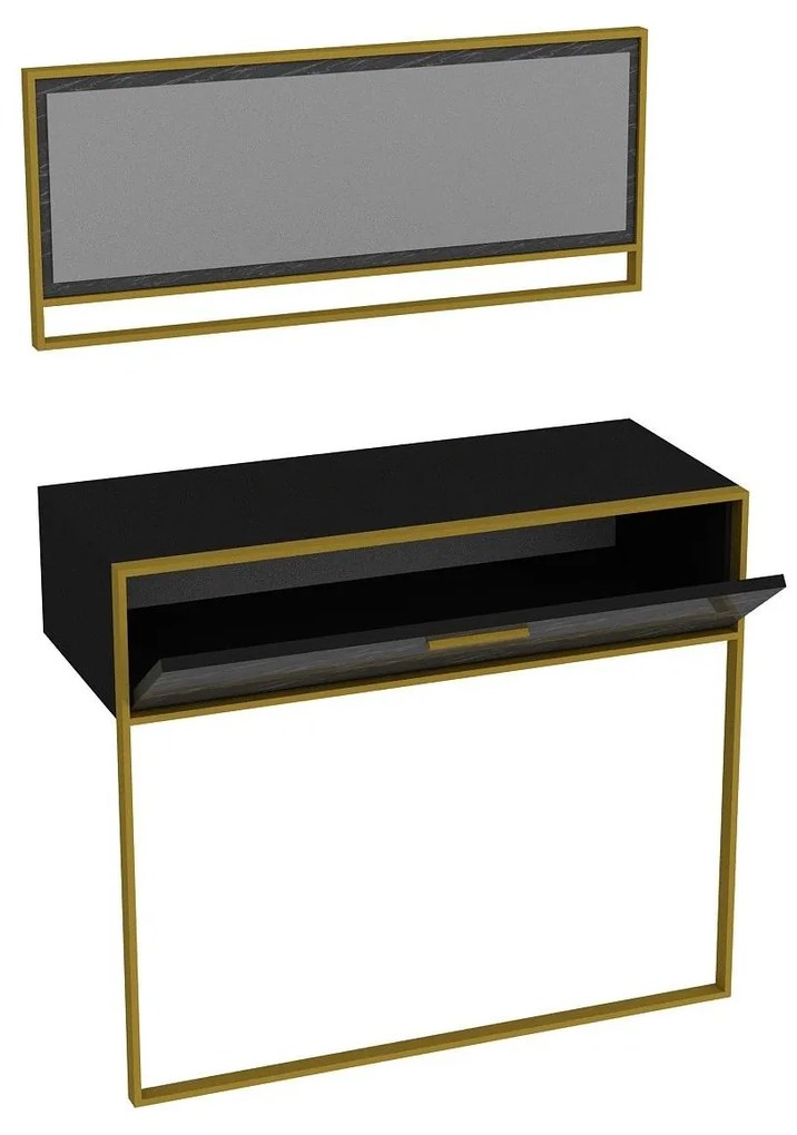 Masă de toaletă Poppy 1 (auriu + Negru) . 1102475