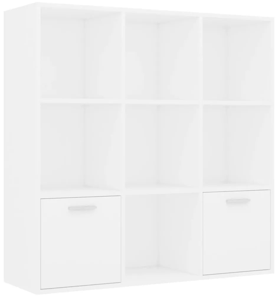 801116 vidaXL Bibliotecă, alb, 98 x 30 x 98 cm, lemn prelucrat