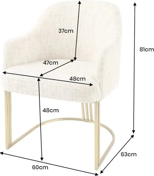 Set de 2 scaune, Stofa Chenila, Bej, EXTRAVAGANCIA, A-45927 VC