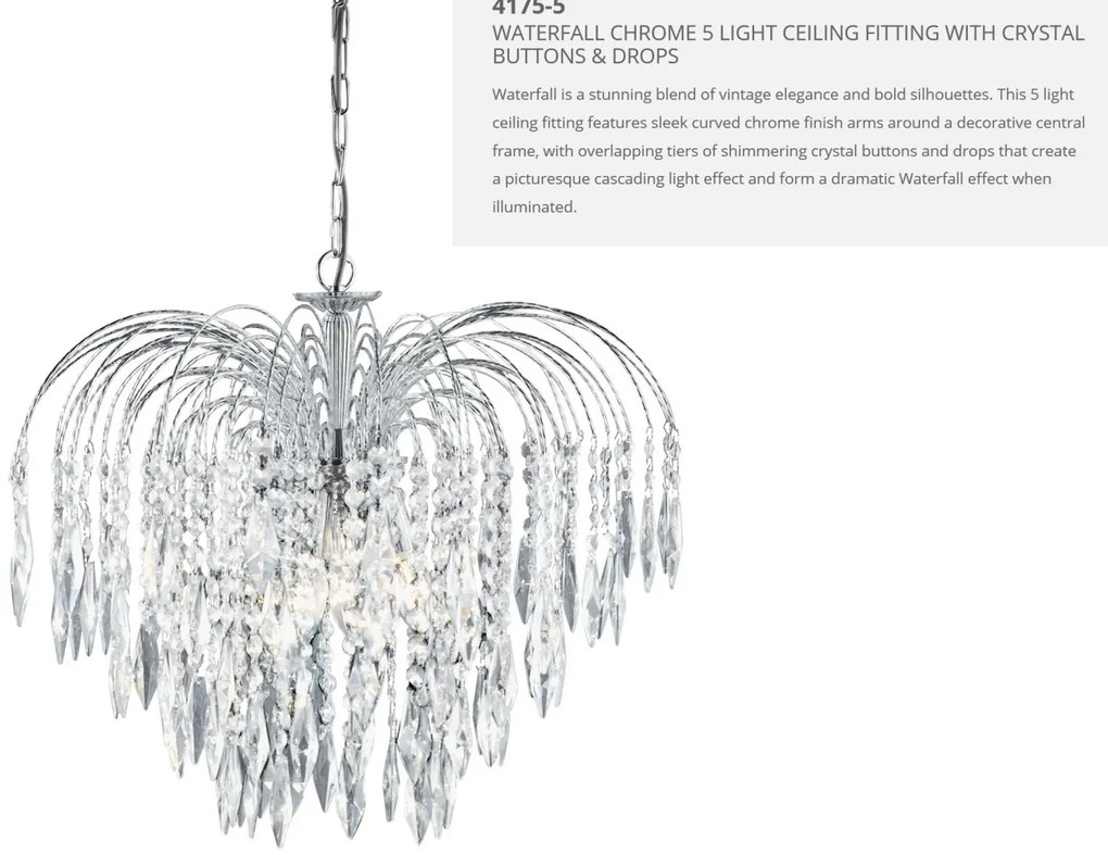 Lustra cristal suspendata design elegant Waterfall 5L 4175-5 SRT