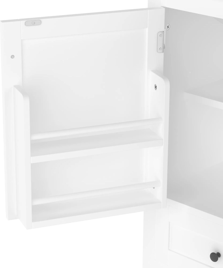 Dulap de baie cu chiuvetă, sertar silențios, raft reglabil, 51x46x85 cm, Alb