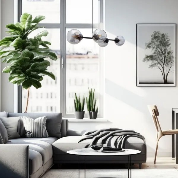 Lustră pe cablu LATIL 4xE27/60W/230V negru