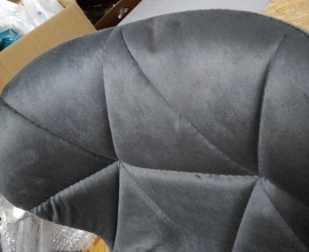 OFERTA Scaun de birou gri AVOLA VELVET calitate a II-a