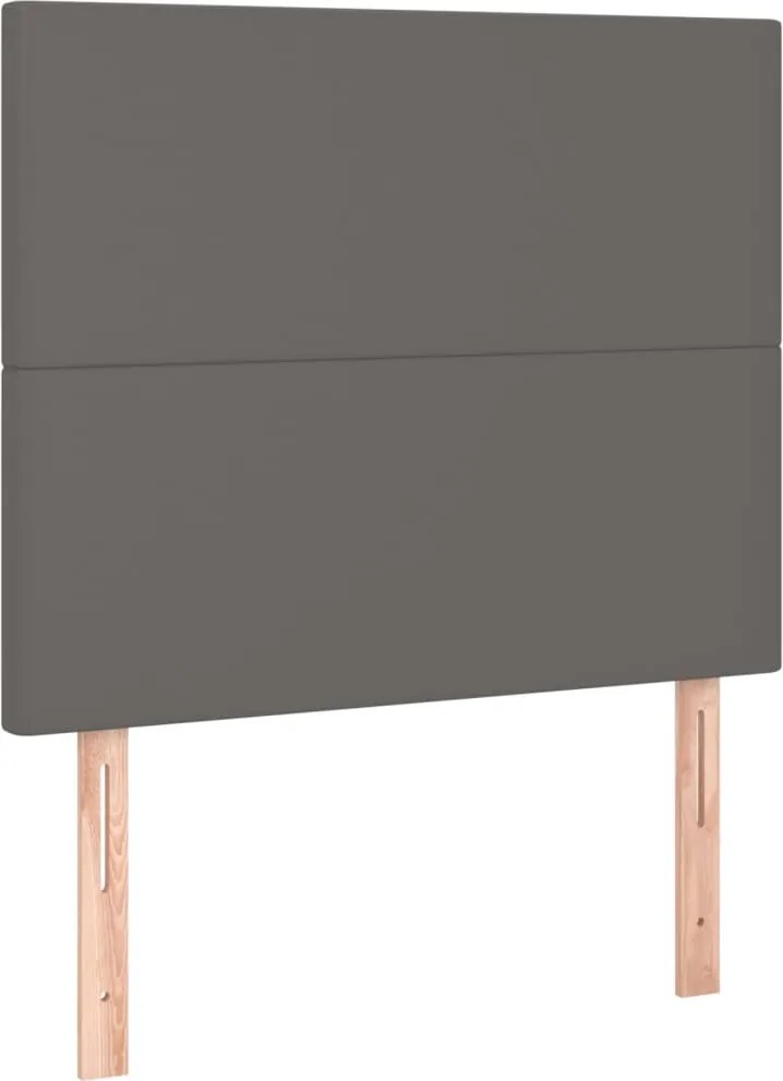 vidaXL Tăblie de pat gri 100x5x118/128 cm piele ecologică