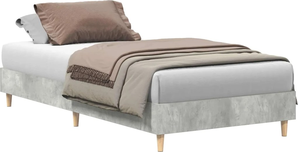 vidaXL Cadru de pat Gri din beton 203 x 93 x 25 cm Lemn compozit