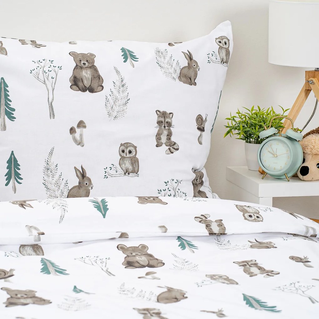 Lenjerie de pat din bumbac 4Home Forest Friends, 140 x 200 cm, 70 x 90 cm