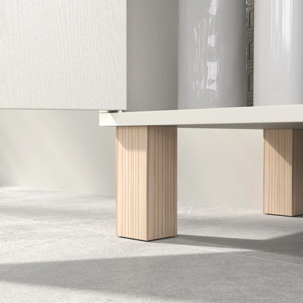 HOMCOM Mobilier baie sub chiuvetă mobilier sub chiuvetă dulap 2 uși cu raft reglabil 60 x 30 x 63 cm alb | Aosom Romania