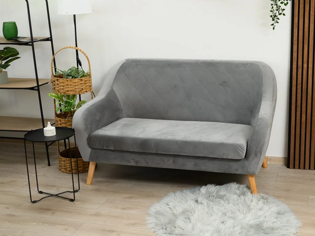 Canapea de 2 locuri gri CORANTI VELVET
