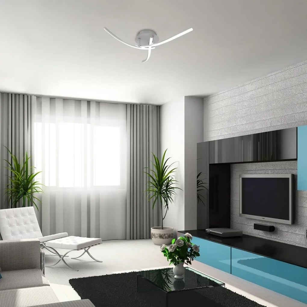 Plafoniera LED design modern Tatjana argintiu 47cm