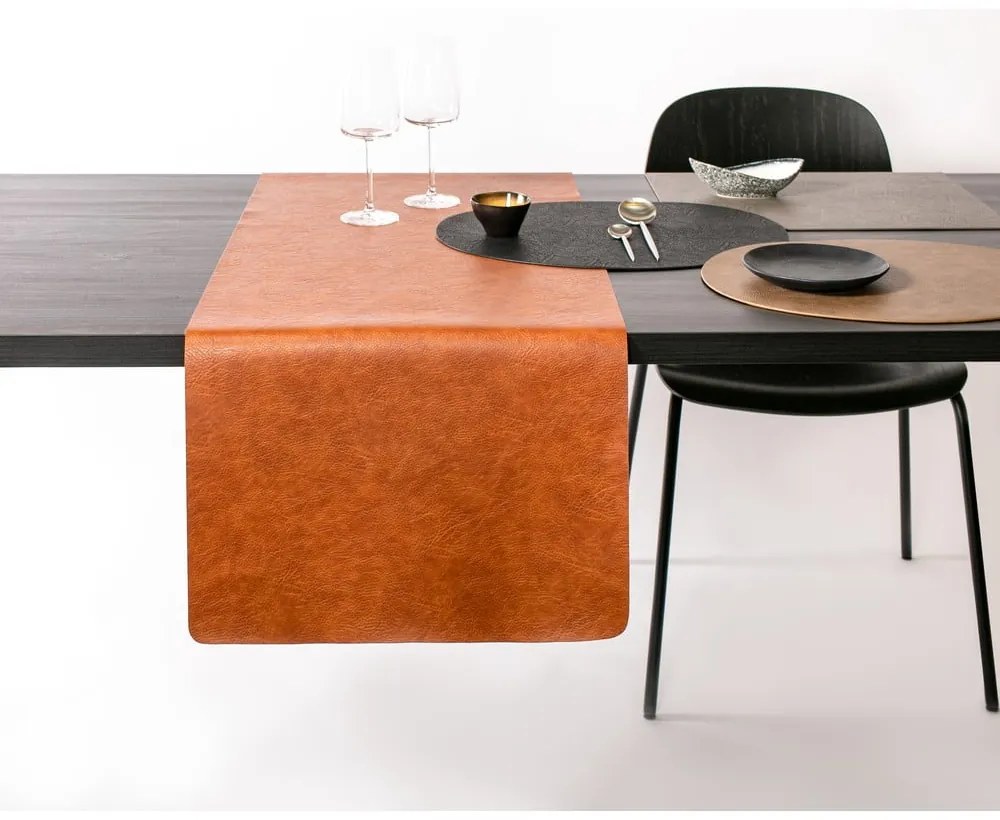 Suport farfurie din imitație de piele ZicZac Troja, 33 x 45 cm, maro