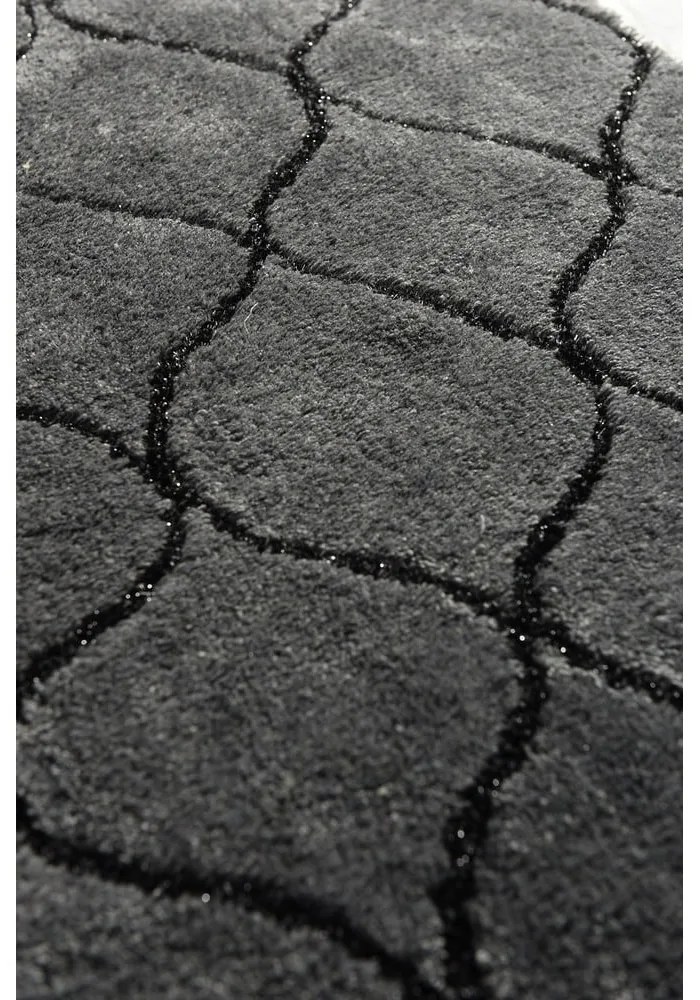 Set 2 covorașe dreptunghiulare de baie Foutastic Wave, gri închis